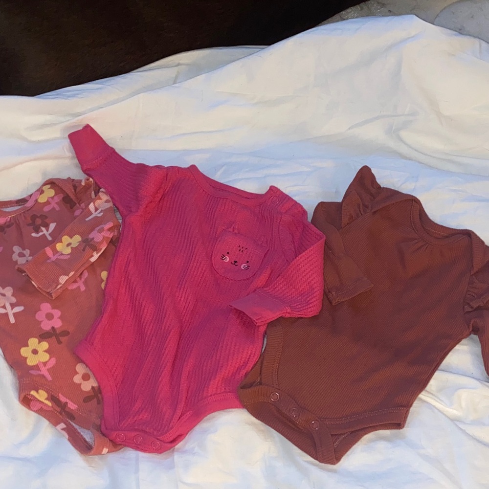 Garanimals Kids Bodysuit Set of 3 in Pink and Brown